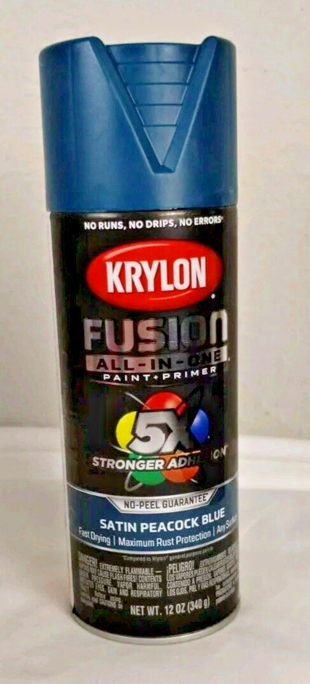 Krylon Fusion All-In-One Spray Paint & Primer Satin Peacock Blue - 12oz