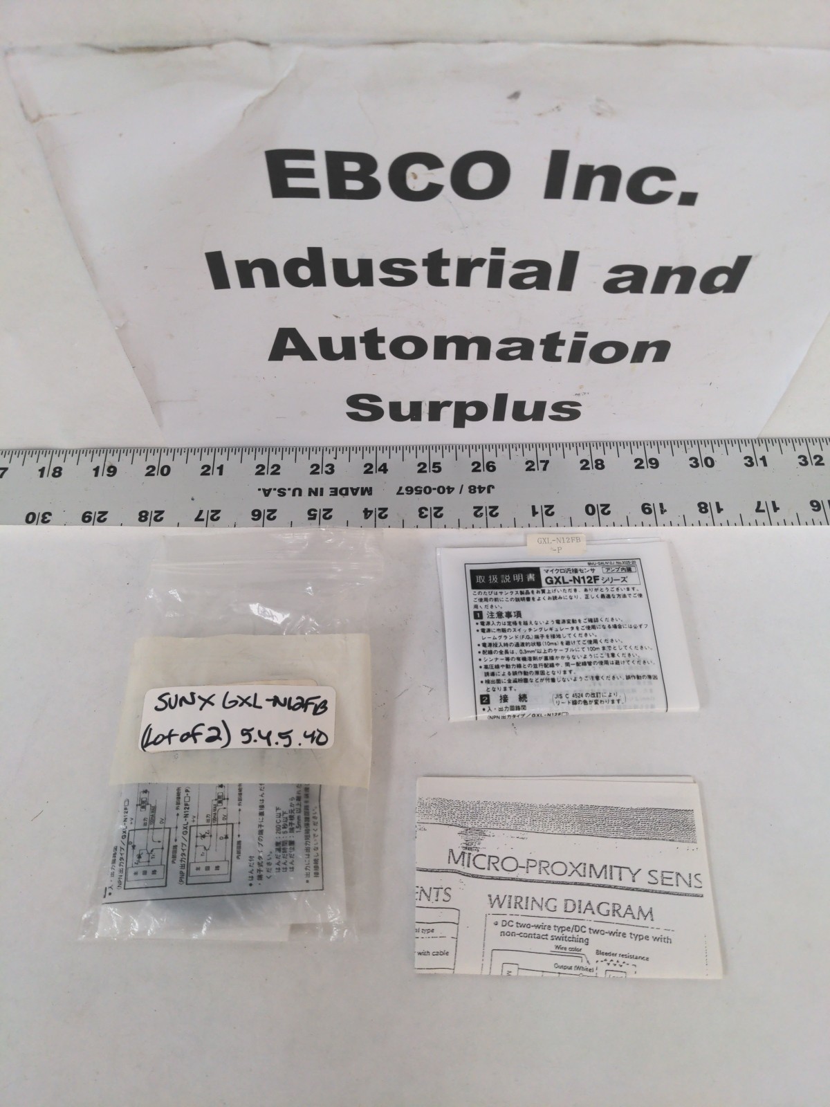 SUNX GXL-N12FB MICRO PROXIMITY SENSOR, LOT OF 2