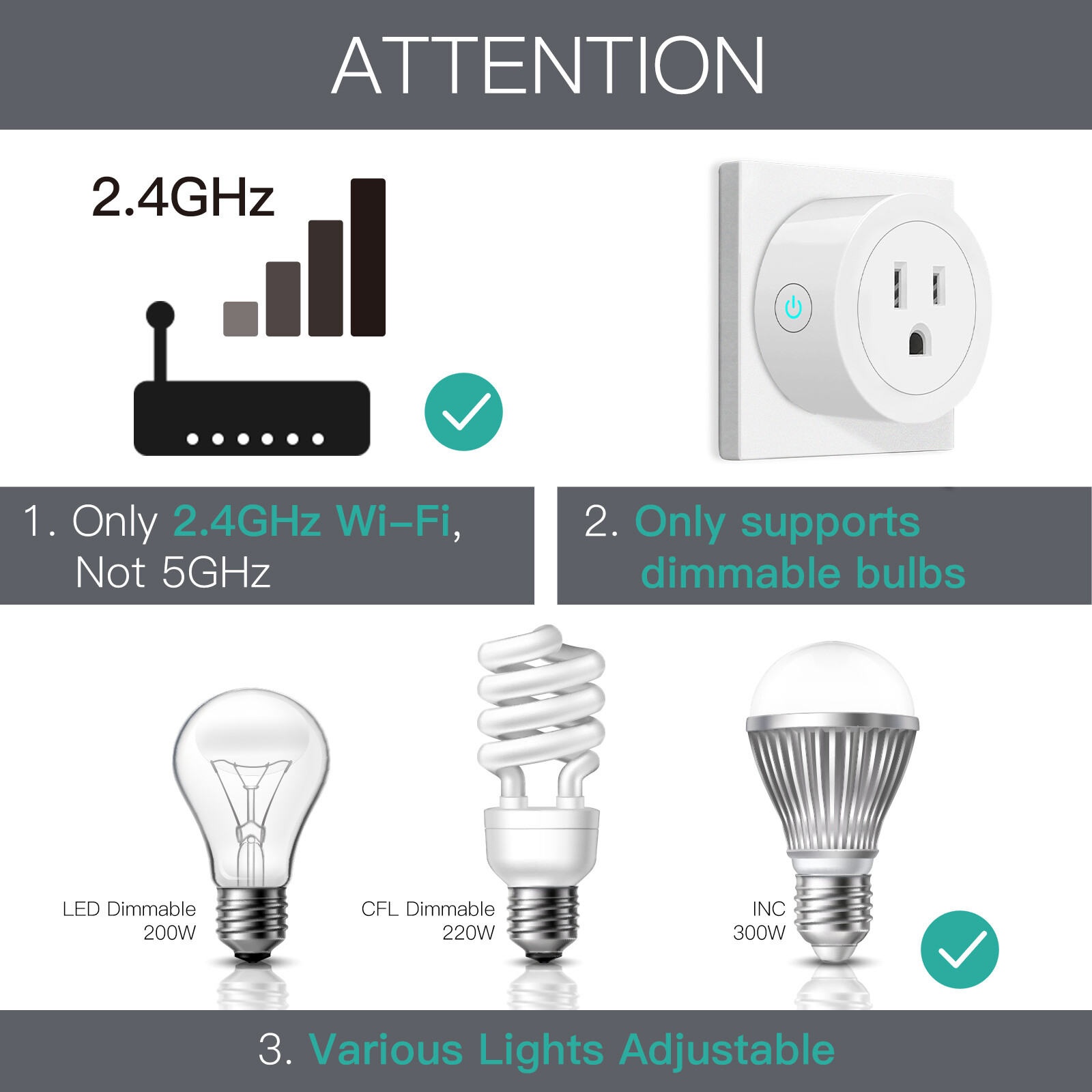 MOES WiFi Smart Power Dimmer Plug Switch Socket Outlet Timer Alexa Google APP