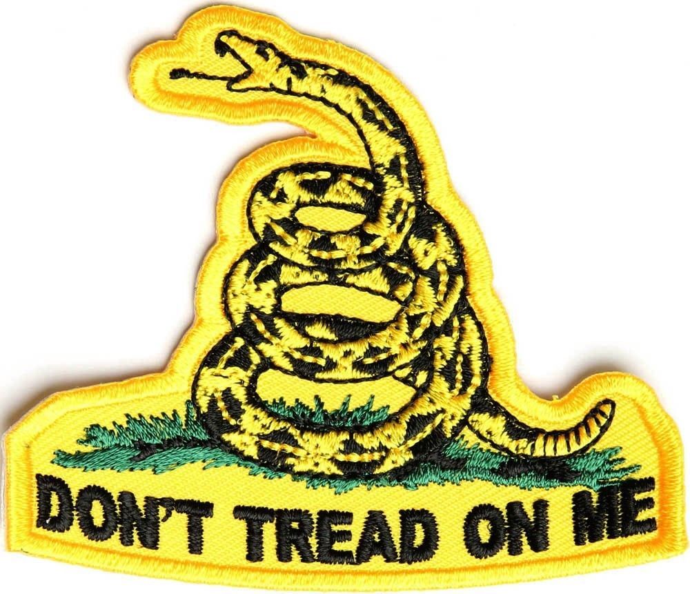 DON'T TREAD ON ME YELLOW SNAKE EMBROIDERED BIKER VEST JACKET PATCH