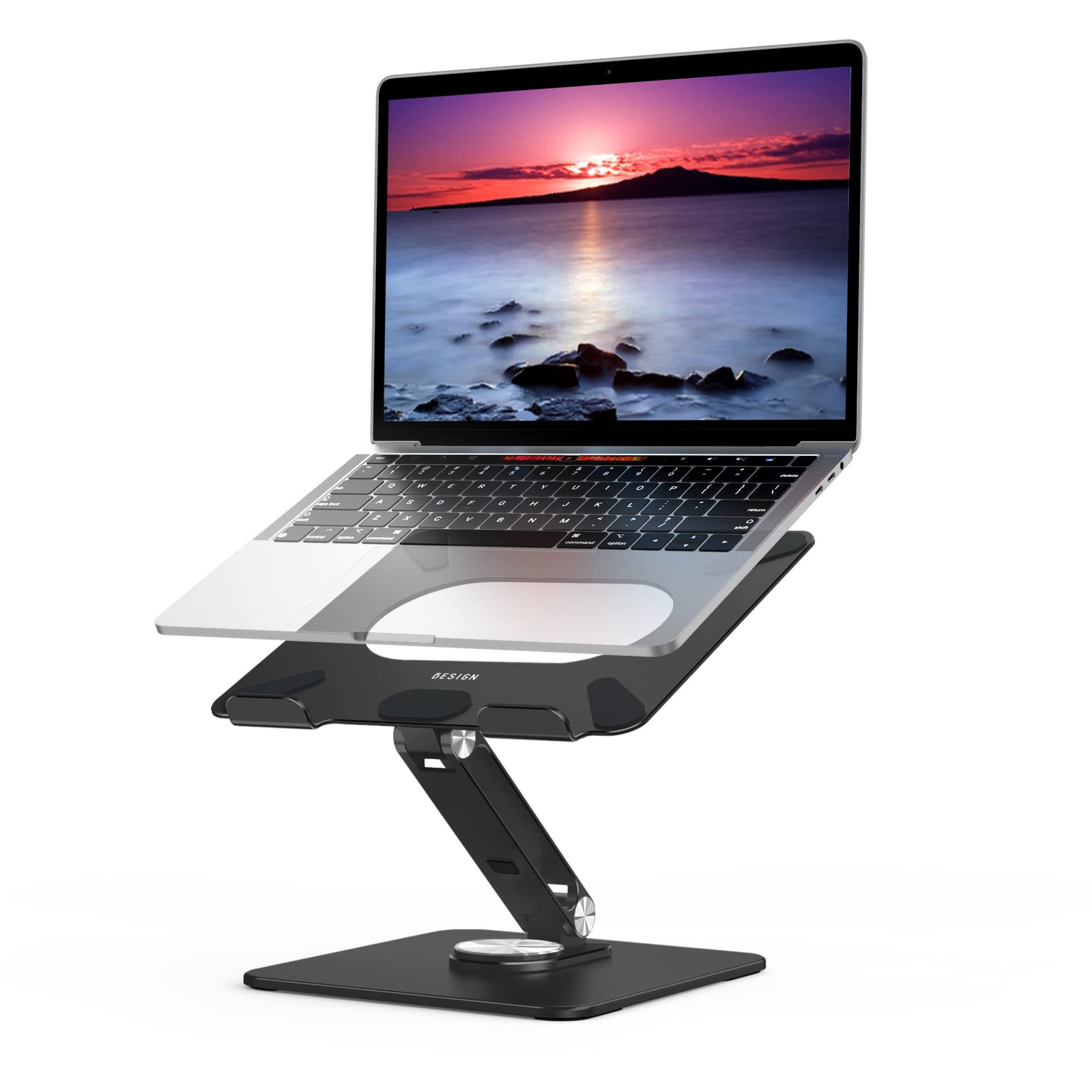 LSX7 Laptop Stand with 360 Rotating Base, Ergonomic Adjustable Notebook Riser...