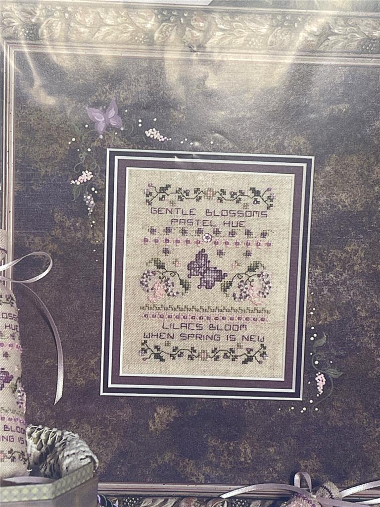 LAVENDER WINGS Counted Cross Stitch Leaflet + FABRIC - LILACS