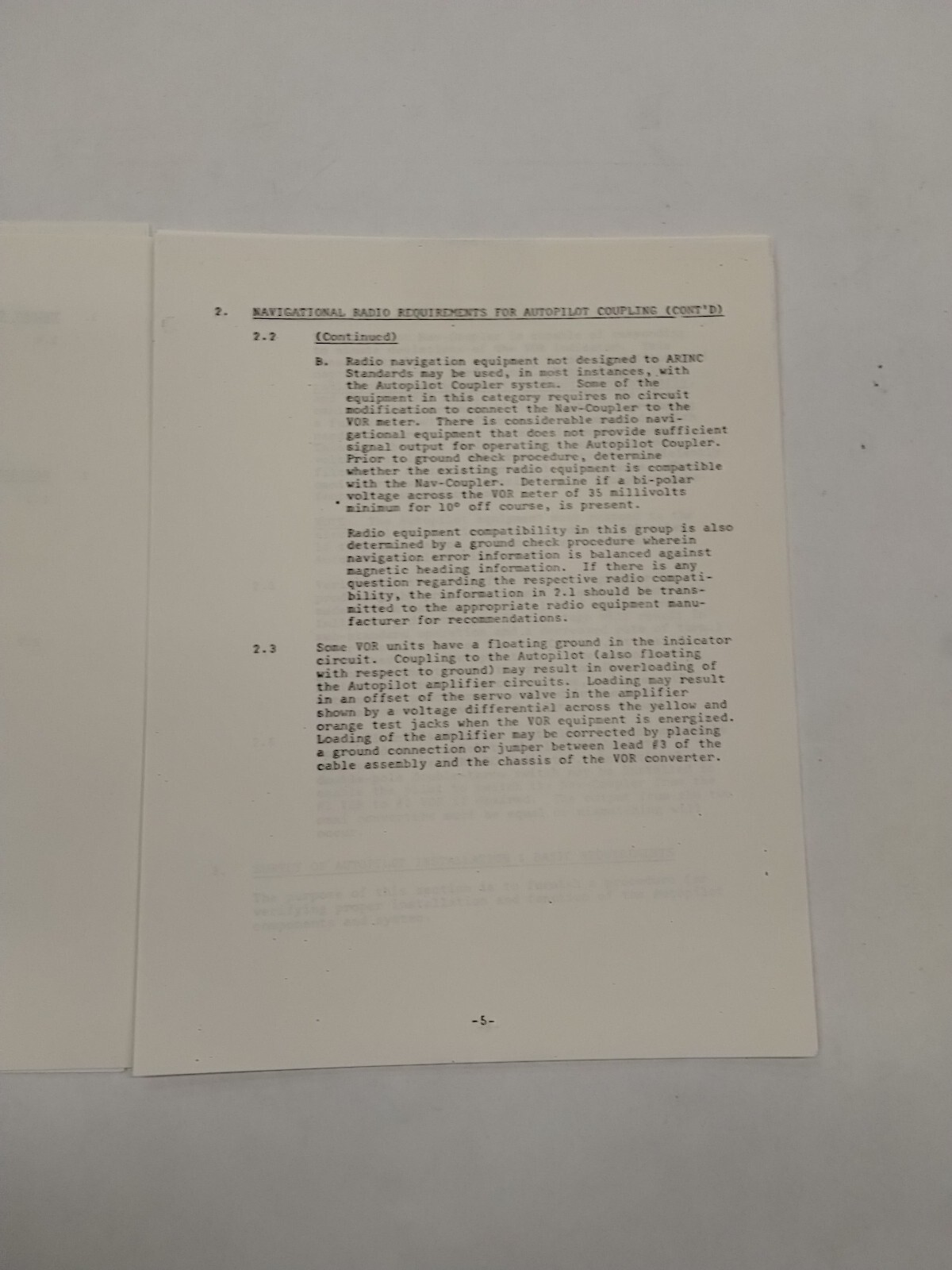 Brittain Industries Mooney Navigation Coupler Operation & Service Instructions