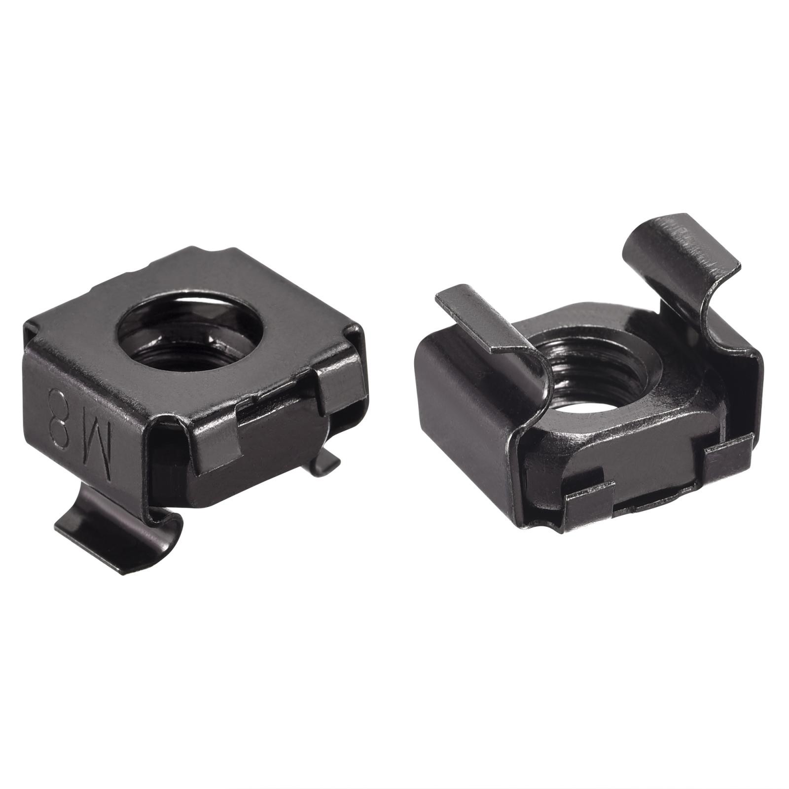 Snap-in Cage Nuts,M8 x 1.25mm Carbon Steel Nut for Server Shelve Cabinet 10pcs