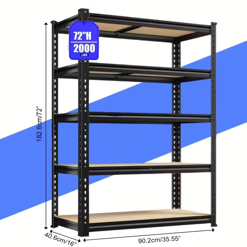 5-Tier Heavy Duty Metal Shelving Storage Adjustable Garage Shelves Utility Rack