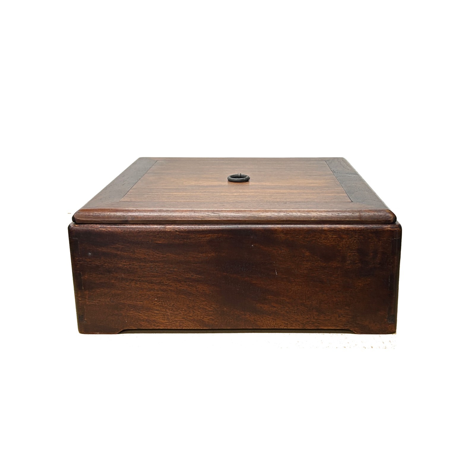 Oriental Plain Surface Brown Natural Wood Small Square Accent Box GB279
