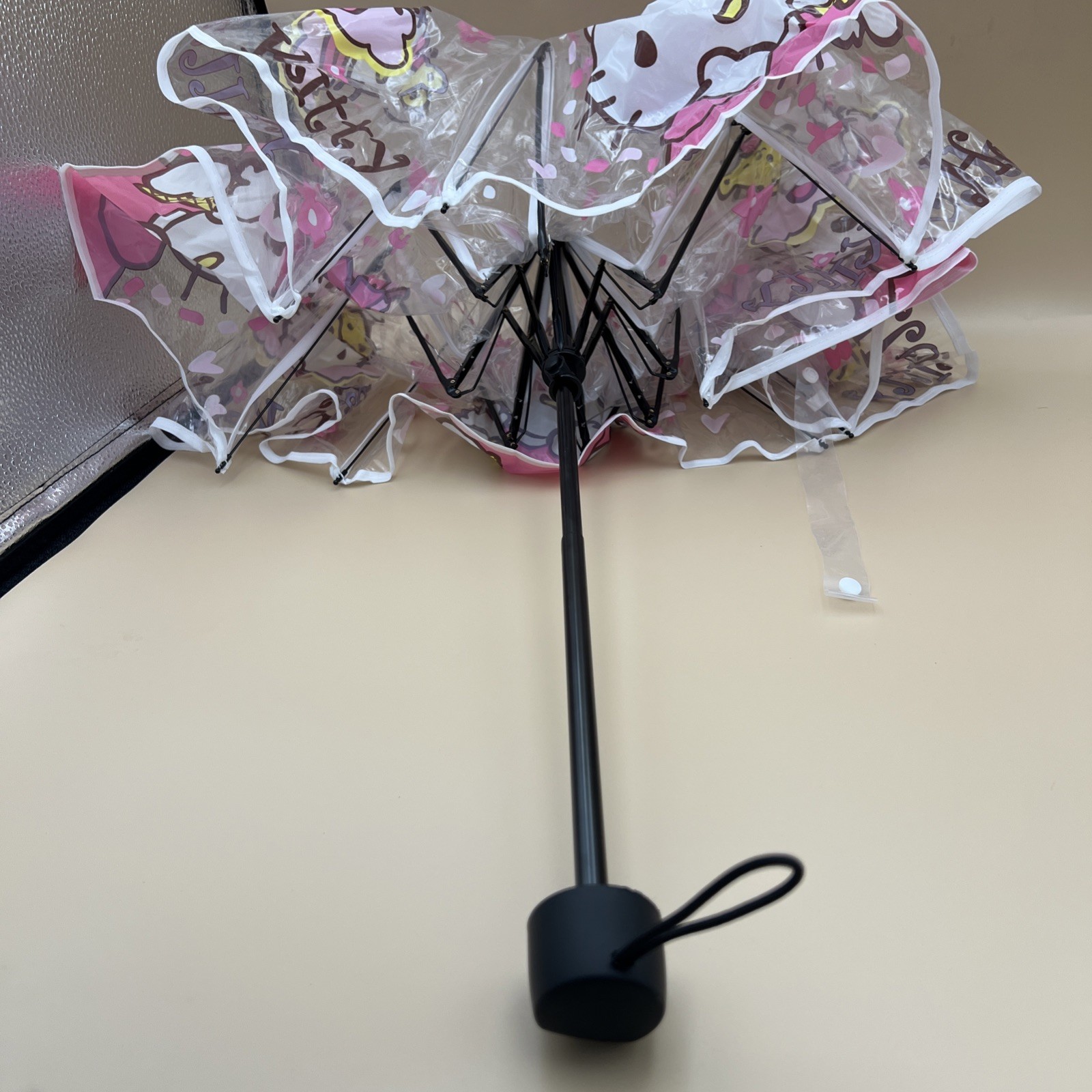 Hello Kitty Kids Umbrella Clear Pink With Handle