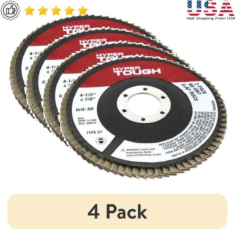 80 Grit Flap Disc 4.5 Inch Blending Finishing Wood Metal Angle Grinder 2 Pack US
