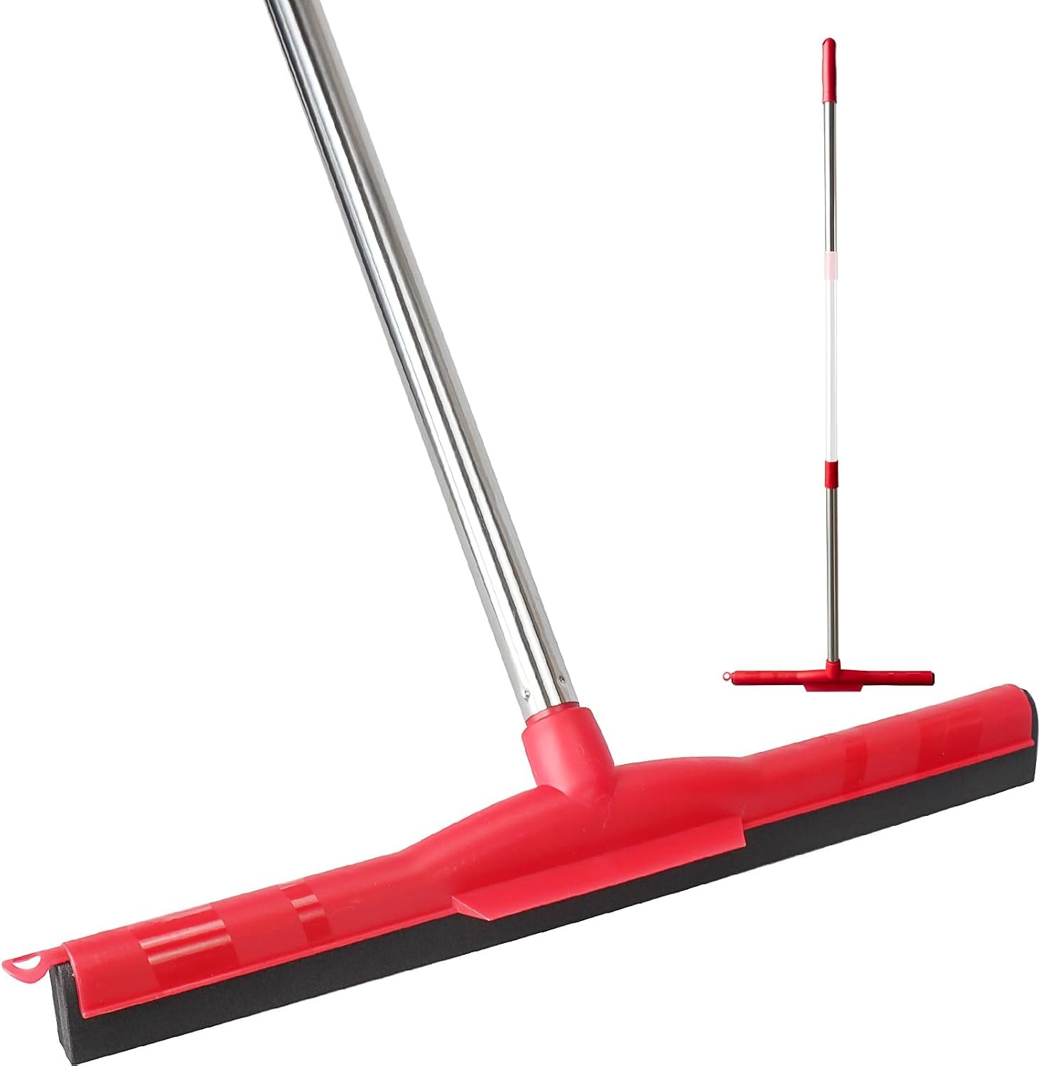 Floor Squeegee Scrubber Adjustable & Detachable Stainless Steel Handle Heavy
