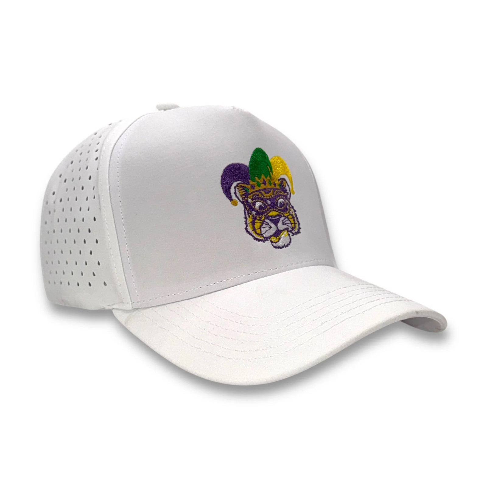 Tiger Gras Retro Hat White Performance Embroidered Hat Mad Capper