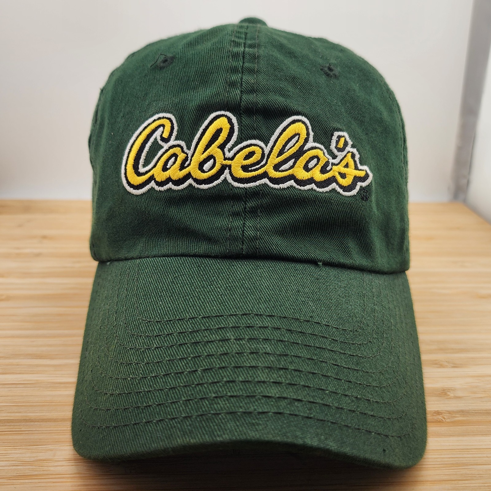 Cabela's Hat, Green, Cabelas Script Dap Cap, Unstructured, Cotton, Strapback