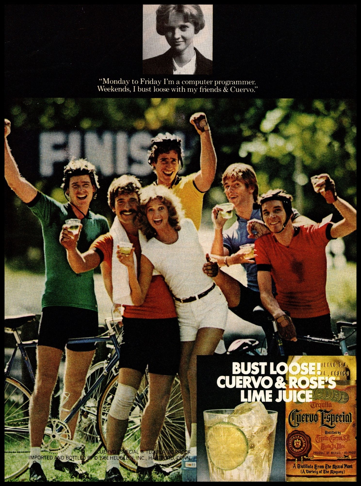 1981 Jose Cuervo Especial Tequila Vintage Print Ad Cycling Team Bike Wall Art
