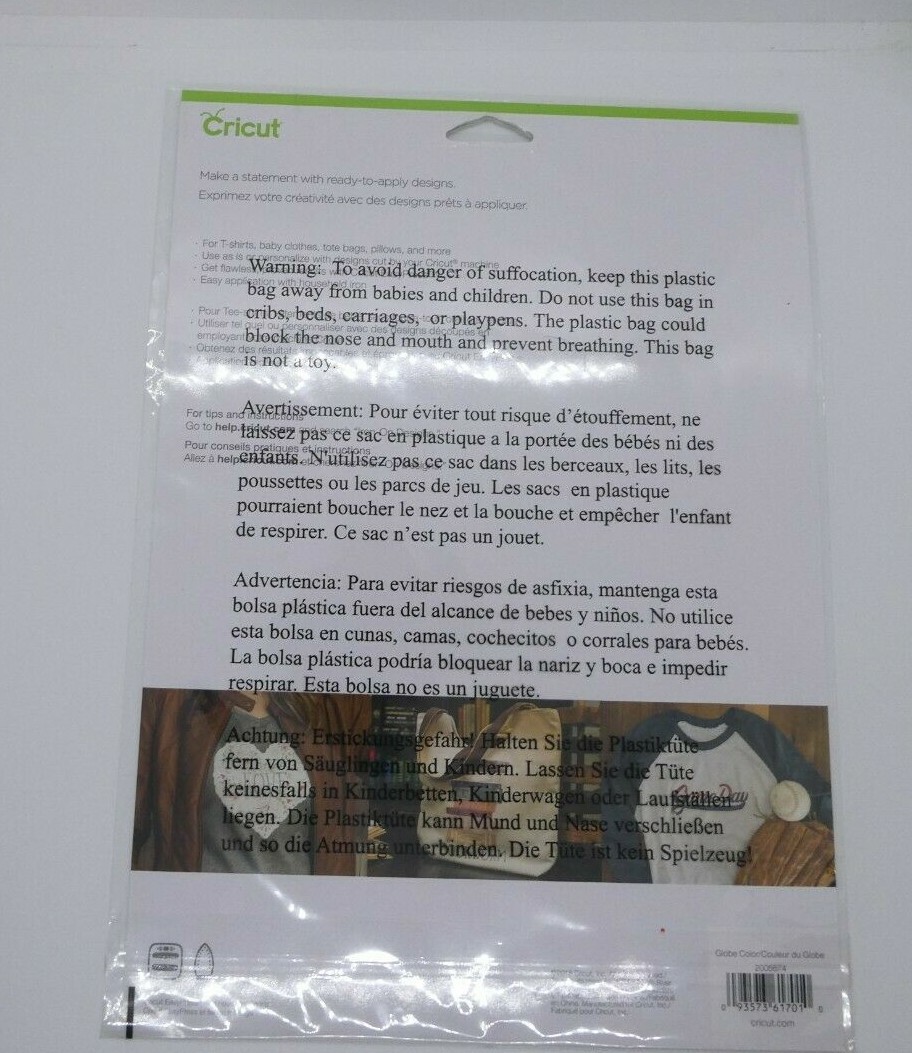 Cricut Iron-On Design Globe & Airplane **