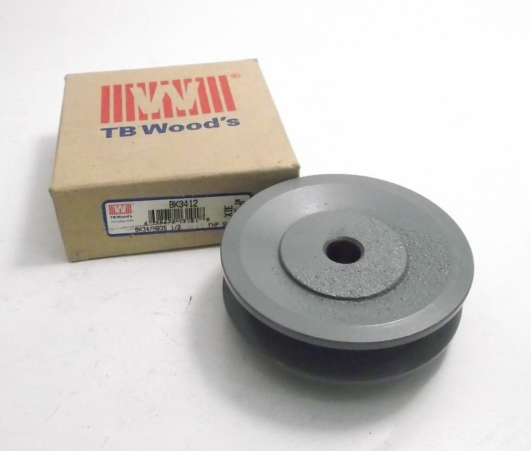 TB Woods BK3412 Sheave (3.55" x 1.25" - 1/2" Bore) - Prepaid Shipping
