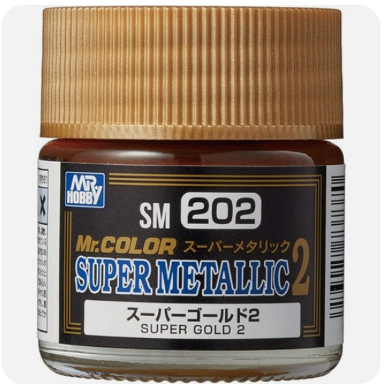 3 Mr. Hobby SM202 Mr. Color Super Metallic Gold 2 Lacquer Paint 10m