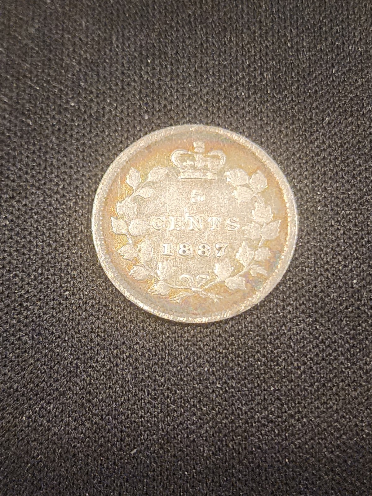 1887 Canada 5 Cents Silver Coin