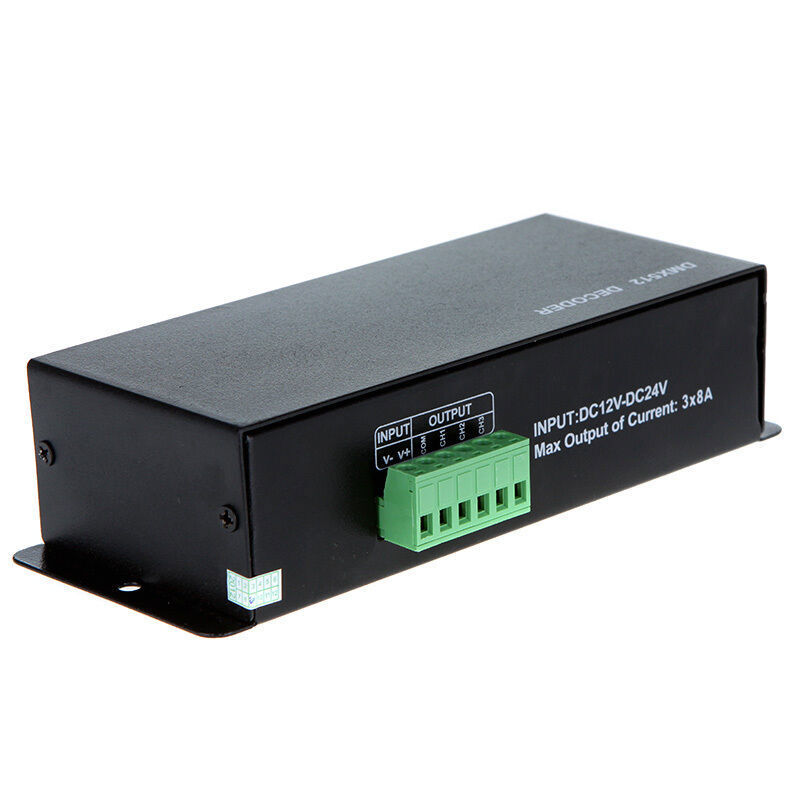 DMX 512 Decoder Led Digital Controller RGBW RGB 3 / 4 Channel Dimmer 12V-24V 8A