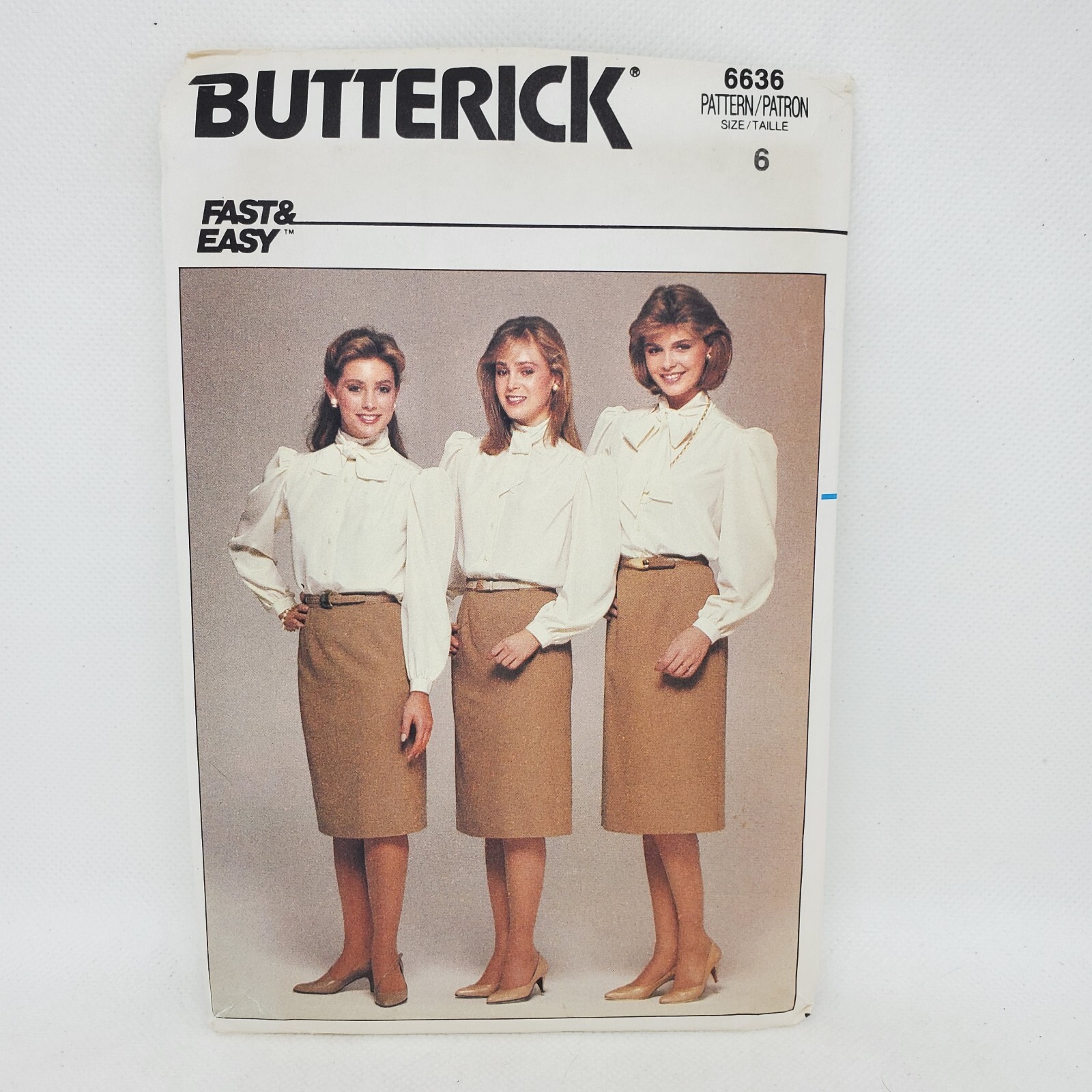 Butterick 6636 Sewing Pattern Misses Proportioned Skirt Size 6 OOP UNCUT 80s