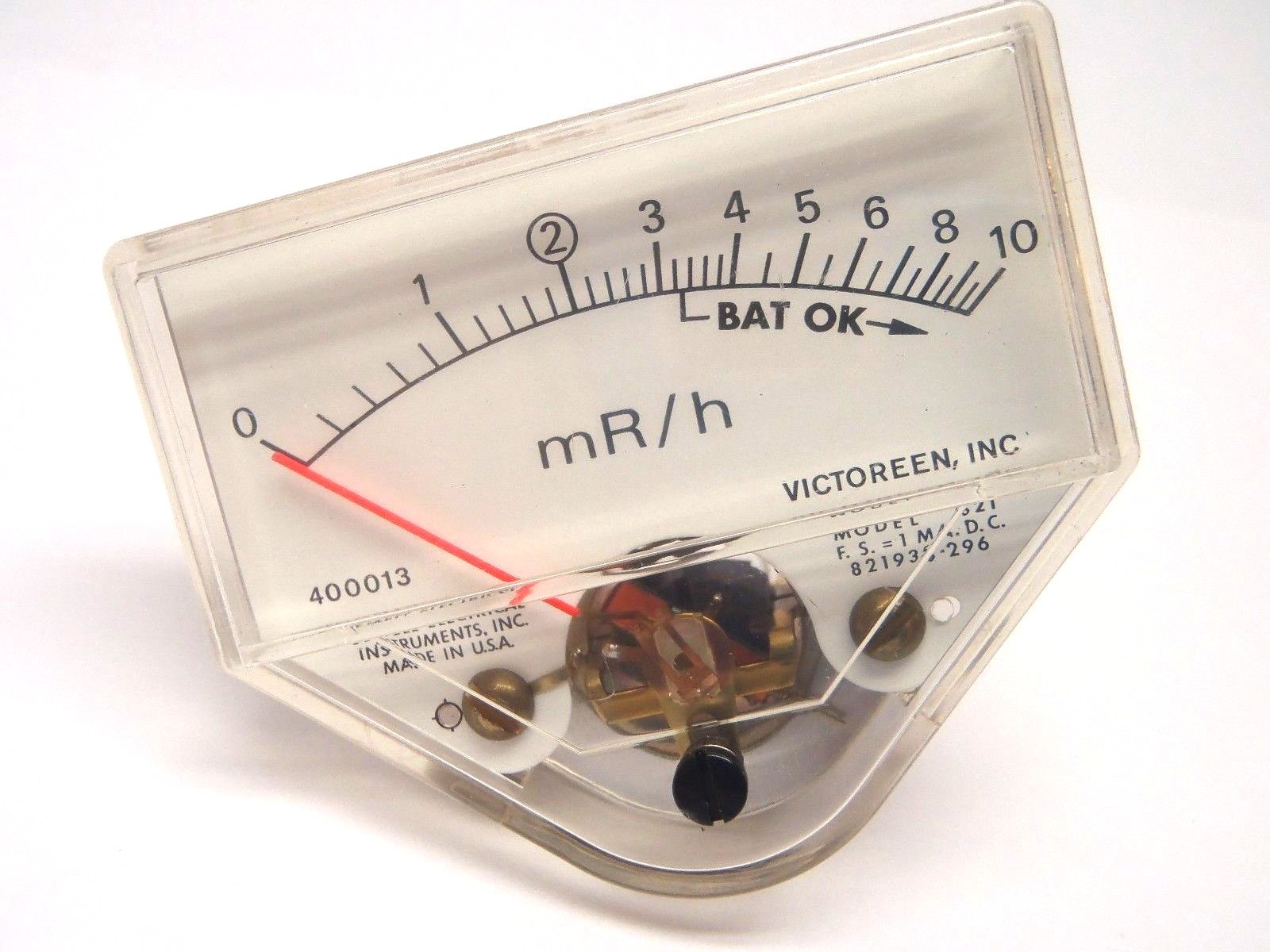 Victoreen 82T mR/h Jewel Electric 400013 Geiger Counter Analog Dial 0-10
