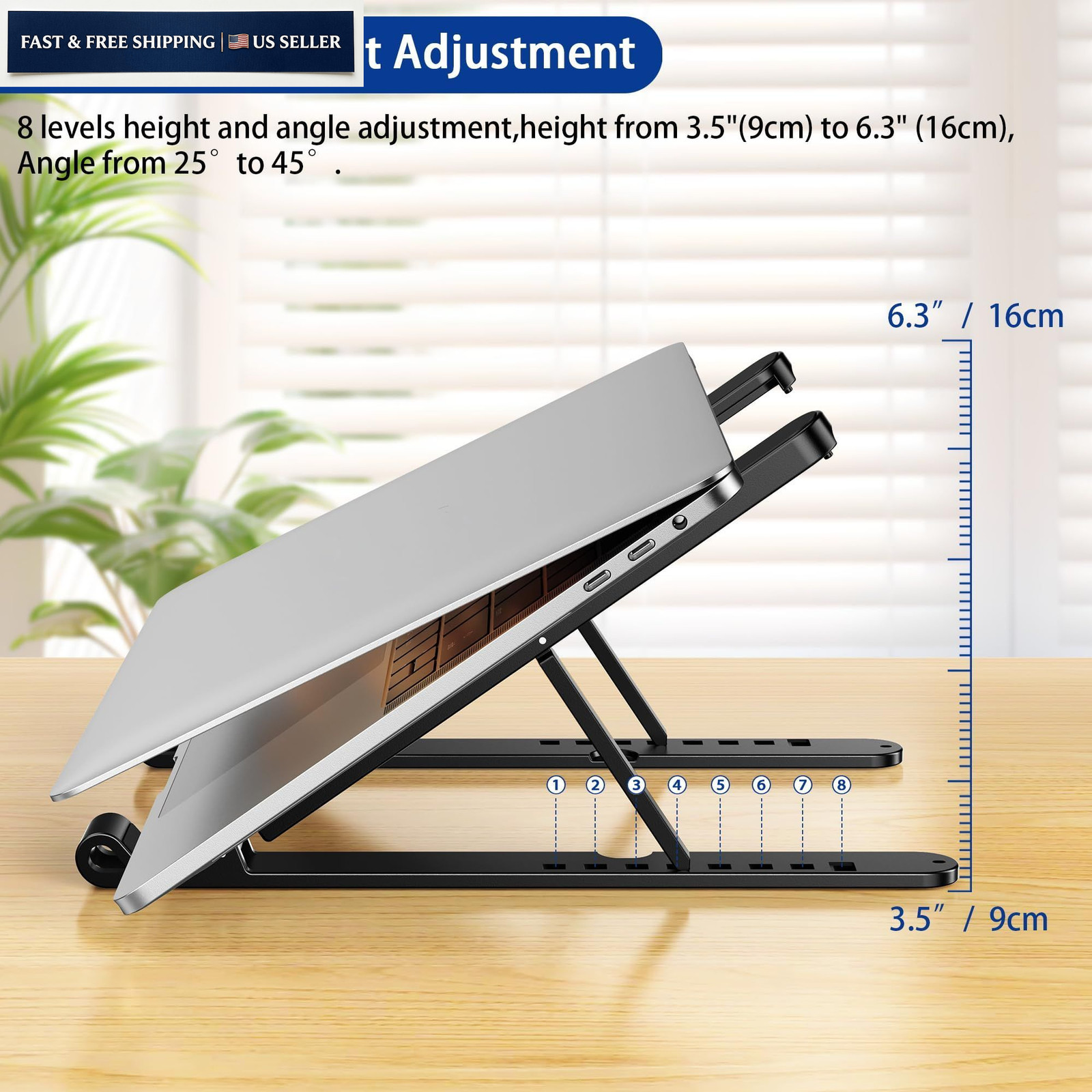 BESIGN LS01 Pro Ergonomic Laptop Stand, Plastic Riser, Portable Black