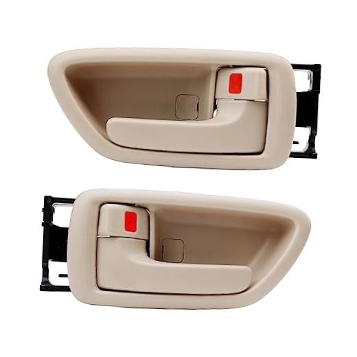 Interior Door Handles W/ Bezel (Pair), Compatible 2000-2007 Beige Pair Beige