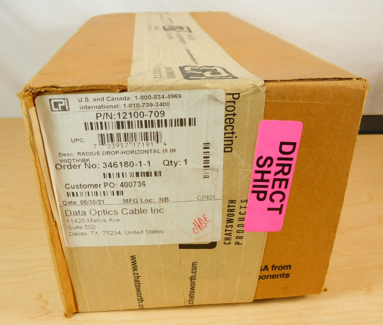 CPI 12100-709 Cable Runway Radius Drop Waterfall Cross Member 8" Black - NEW