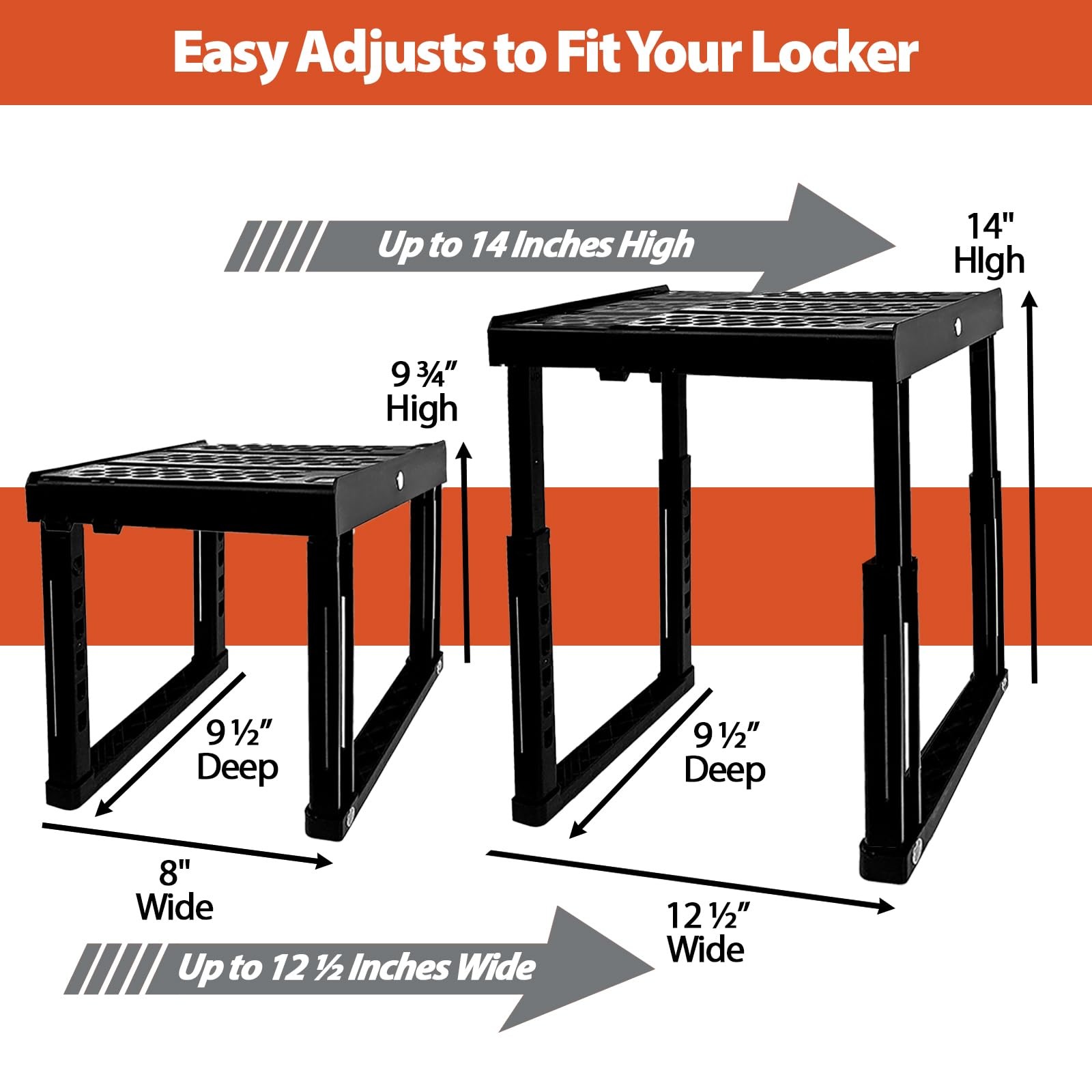 Locker Organizer Shelf， Adjustable Width and Height , Ideal Locker for School...