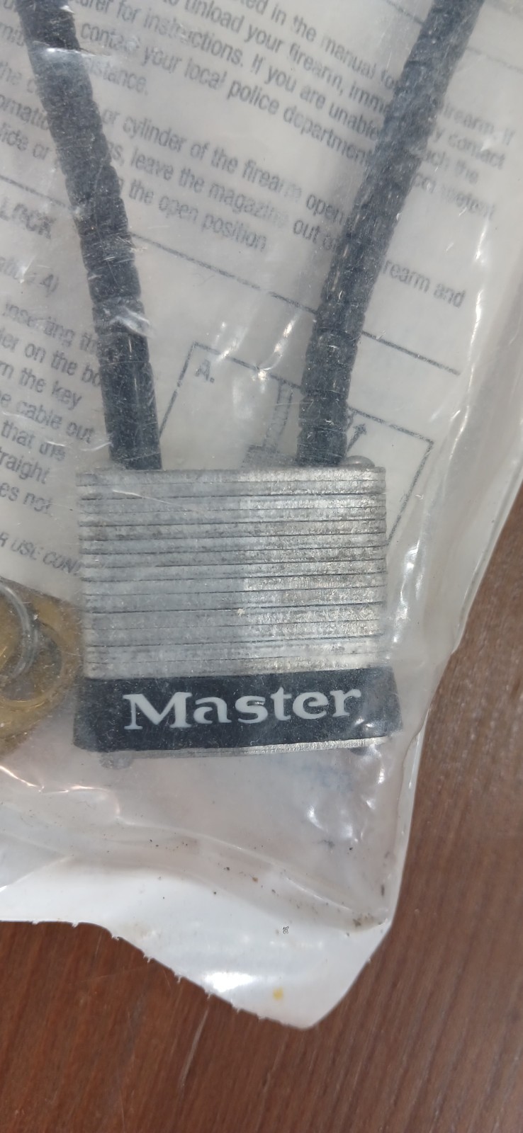 Master Lock 107 Gun Lock Cable Lock New, Safety Pad Lock NEW in Package