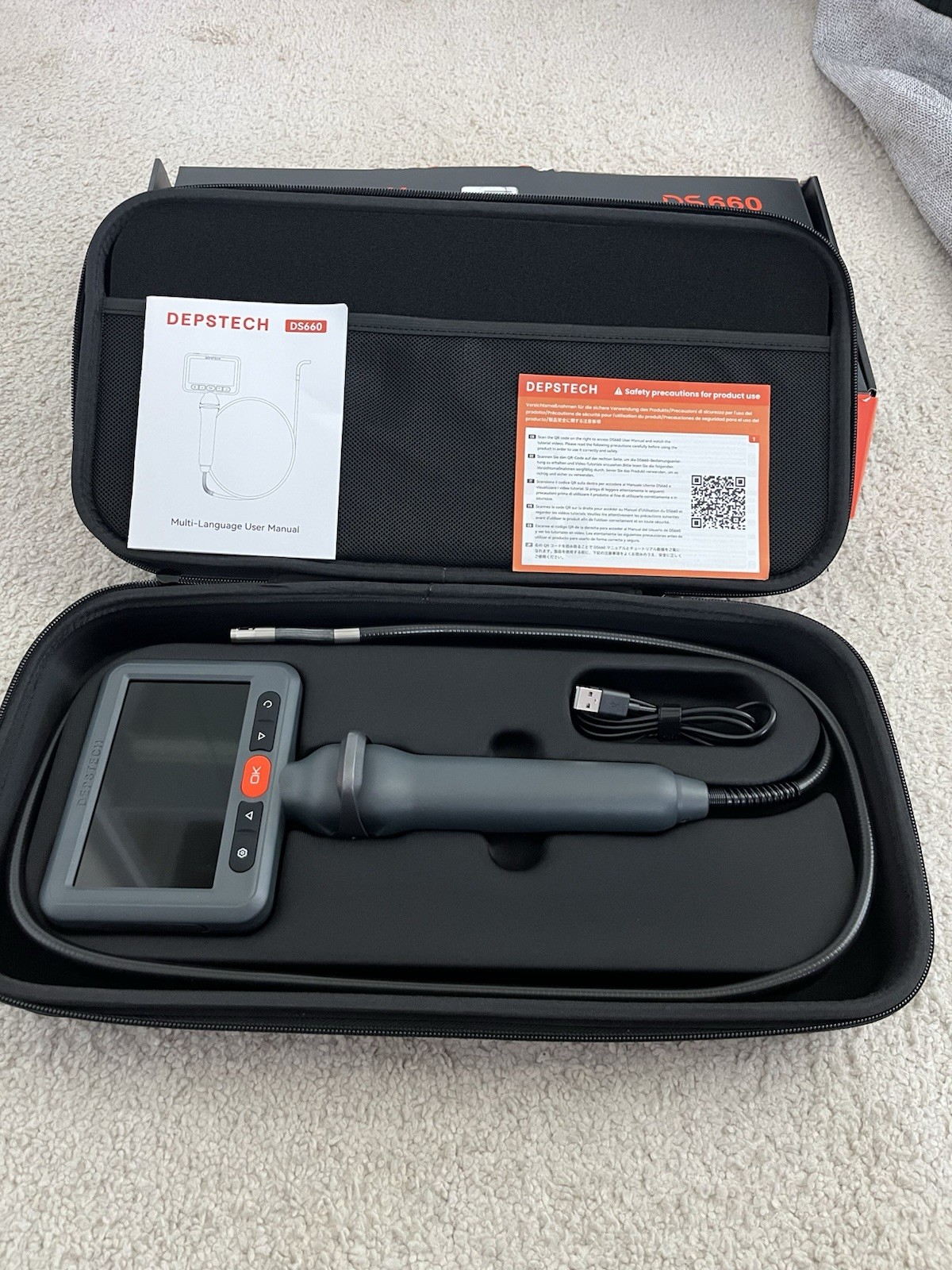 DEPSTECH Articulating Borescope Camera with Light: Dual Lens Industrial Endoscop