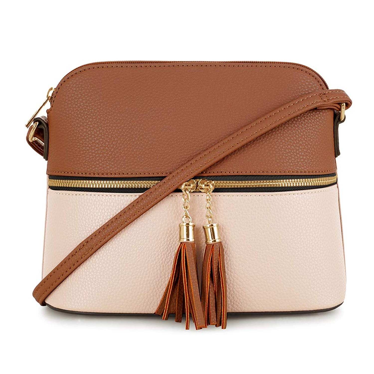 SG SUGU Lunar Lightweight Medium Dome Crossbody Bag Shoulder Bag with Tassel ...