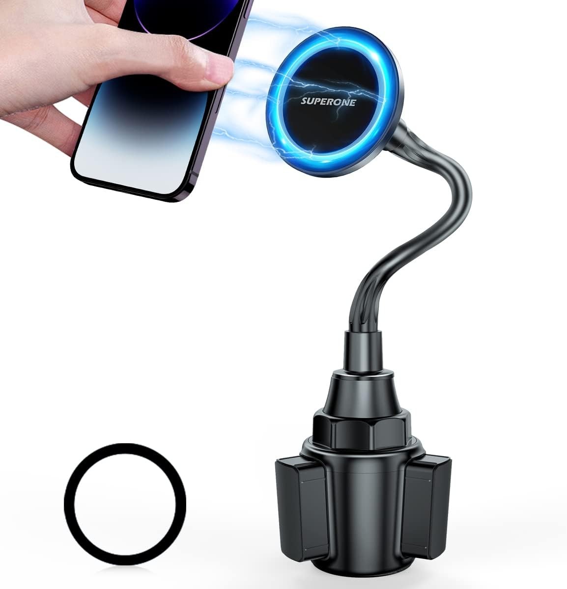 SUPERONE for MagSafe Car Cup Holder Phone Small, Black Magsafe Mount