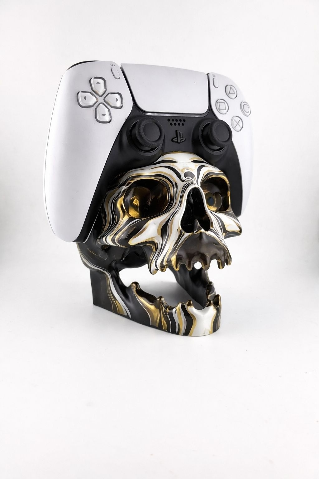 3D Printed PS5 Controller & Headset Stand Skull Display Holder PLA Random Color