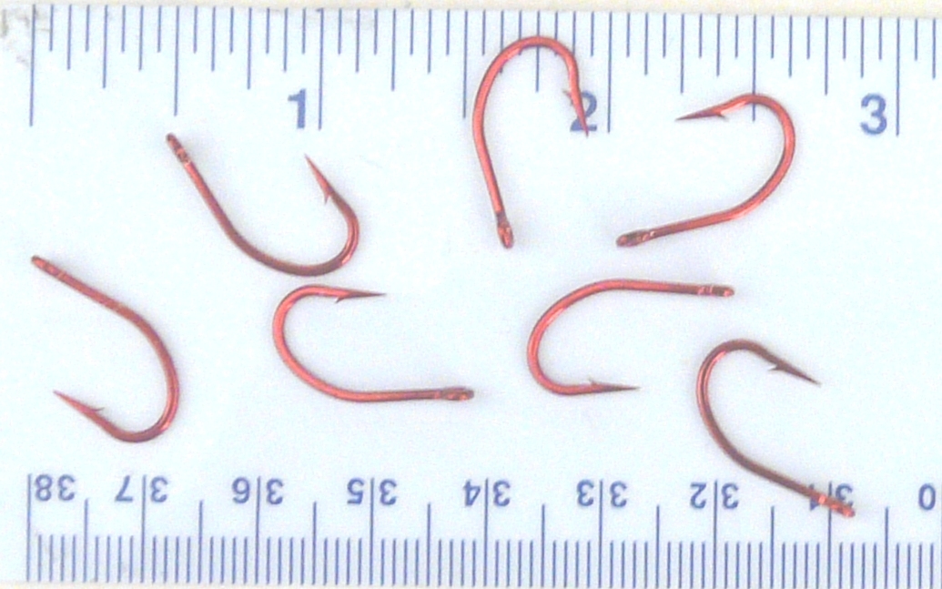 100 Matzuo 130060 Red Live Bait J-hook fly liner Fish Fishing Hooks size 4