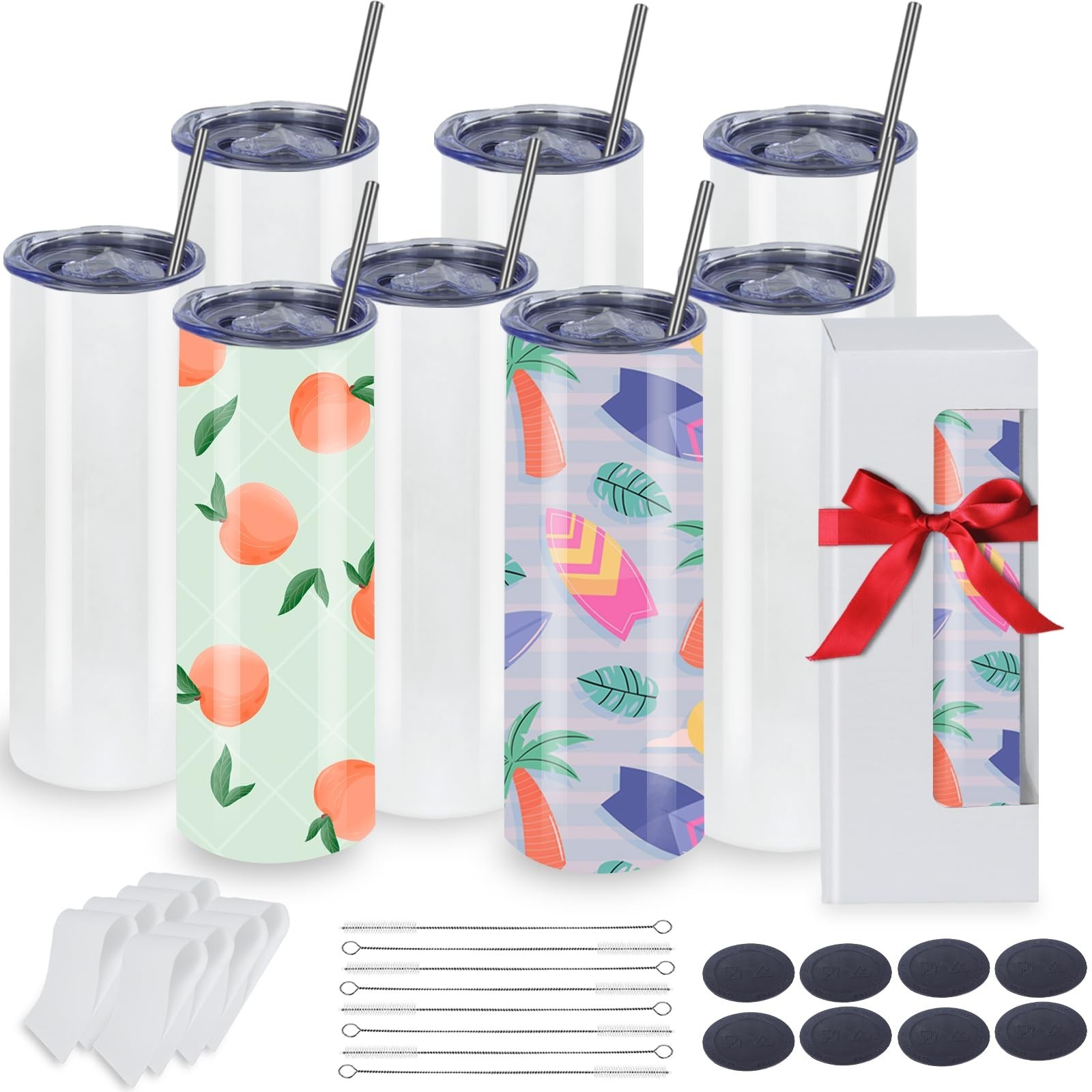 Sublimation Tumblers Bulk, 20OZ Sublimation Tumbler Blank, Skinny Straight St...