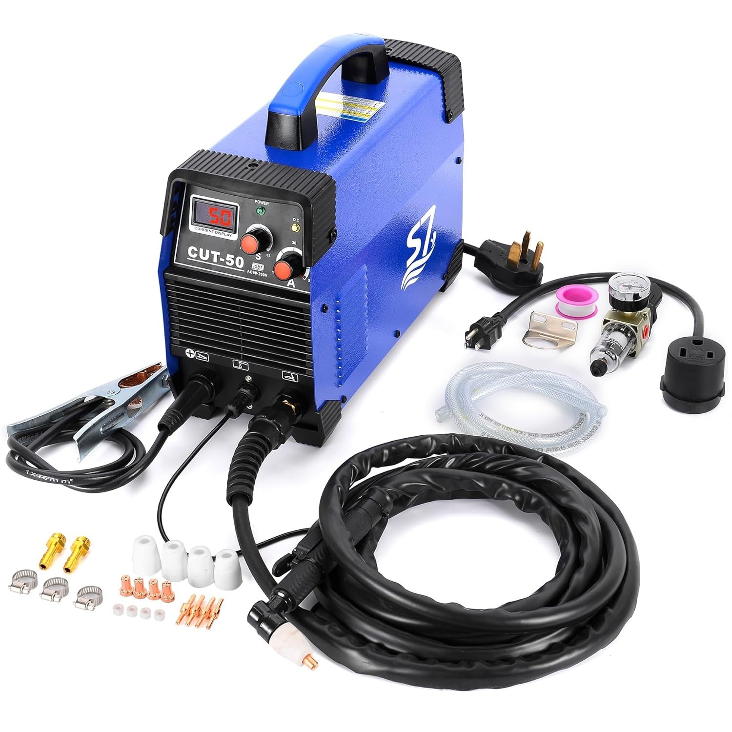 50A Dual Voltage Plasma Cutter with LED Display - Effortless Metal Cutting