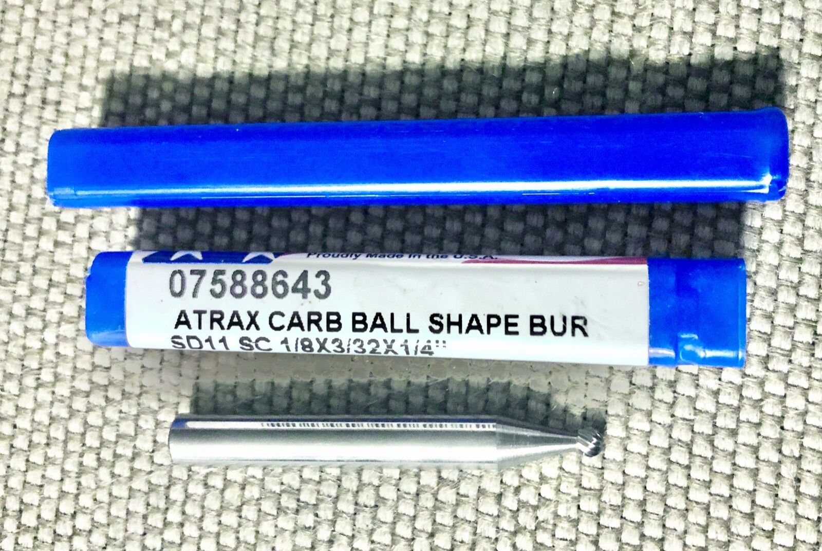 Atrax SD11-SC Ball Carbide Burr 1/8" x 3/32" x 1/4 - 07588643