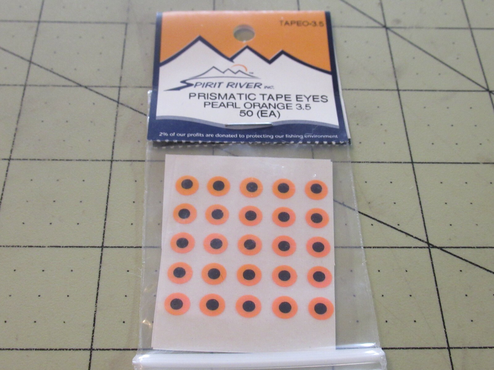 50 Prism Tape Fishing Realistic Adhesive Fly Tying  Lure Making Eyes ORANGE 3.5