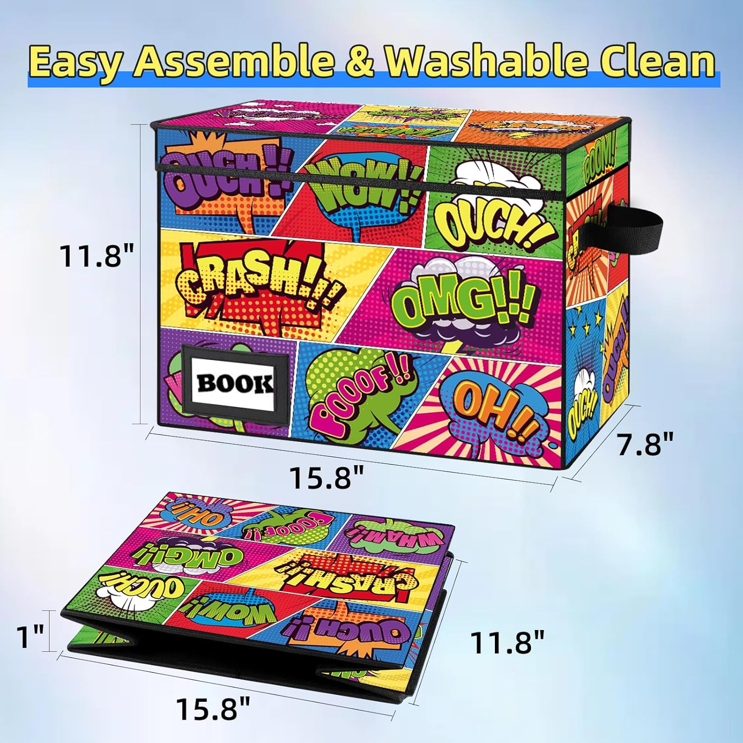 5 Pack Comic Book Storage Boxes - Heavy Duty Collapsible Organizers
