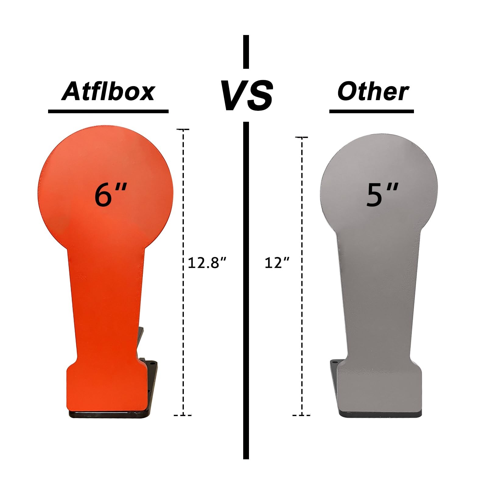 Atflbox 3/8" AR500 12.8'' Classic Popper Steel Shooting Target, 6'' Plate Aut