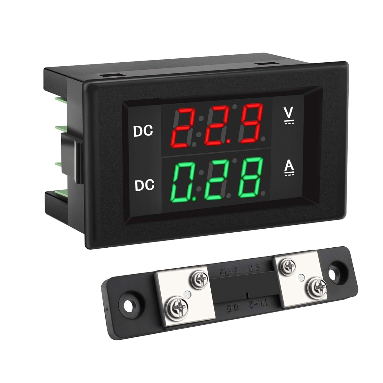 Volt Ammeter Multimeter Panel - DC Amp Meter, LED Display