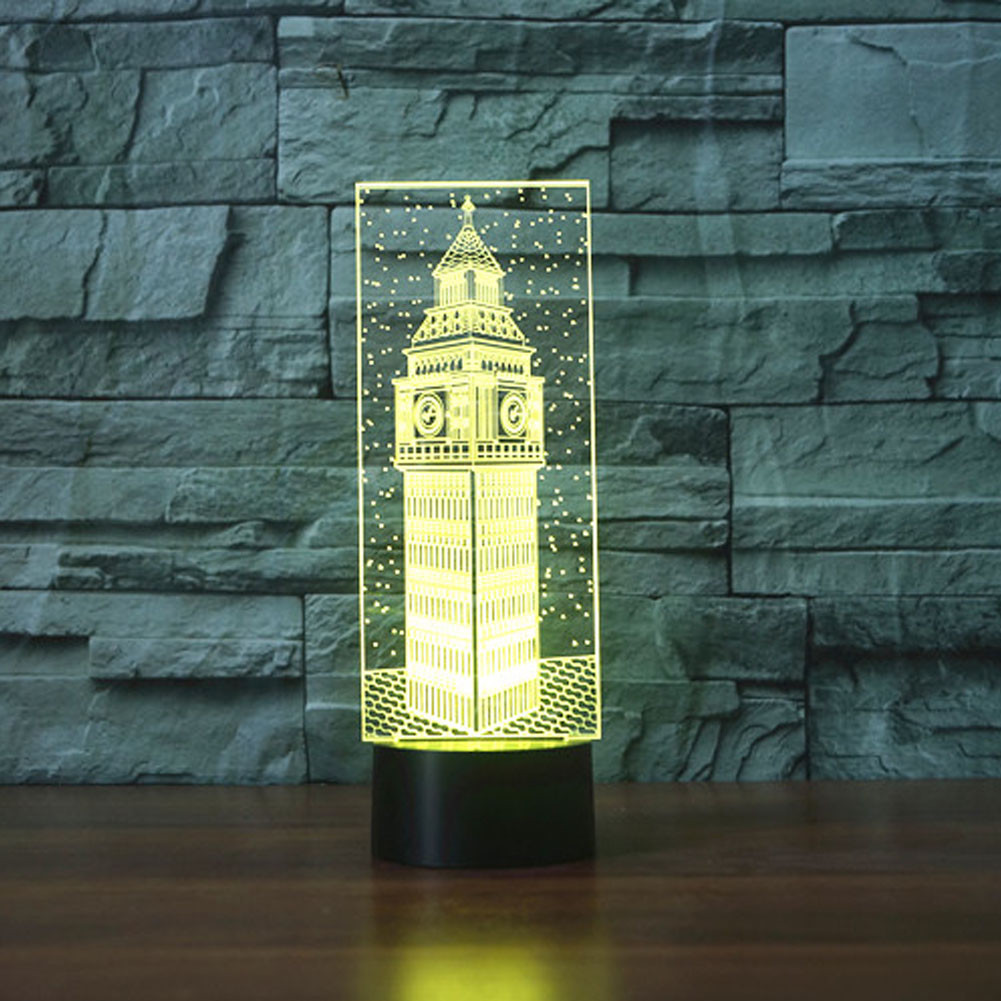 Big Ben 3D Night light LED lighting Furniture Decorative colorful Easter Lamp