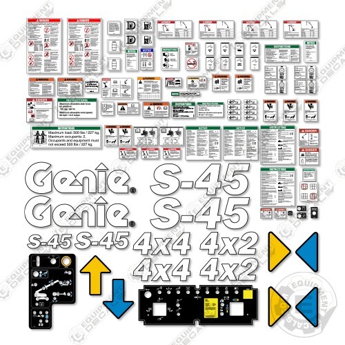 Fits Genie S45 Decal Kit Vertical Boom Lift (S40H-23500)