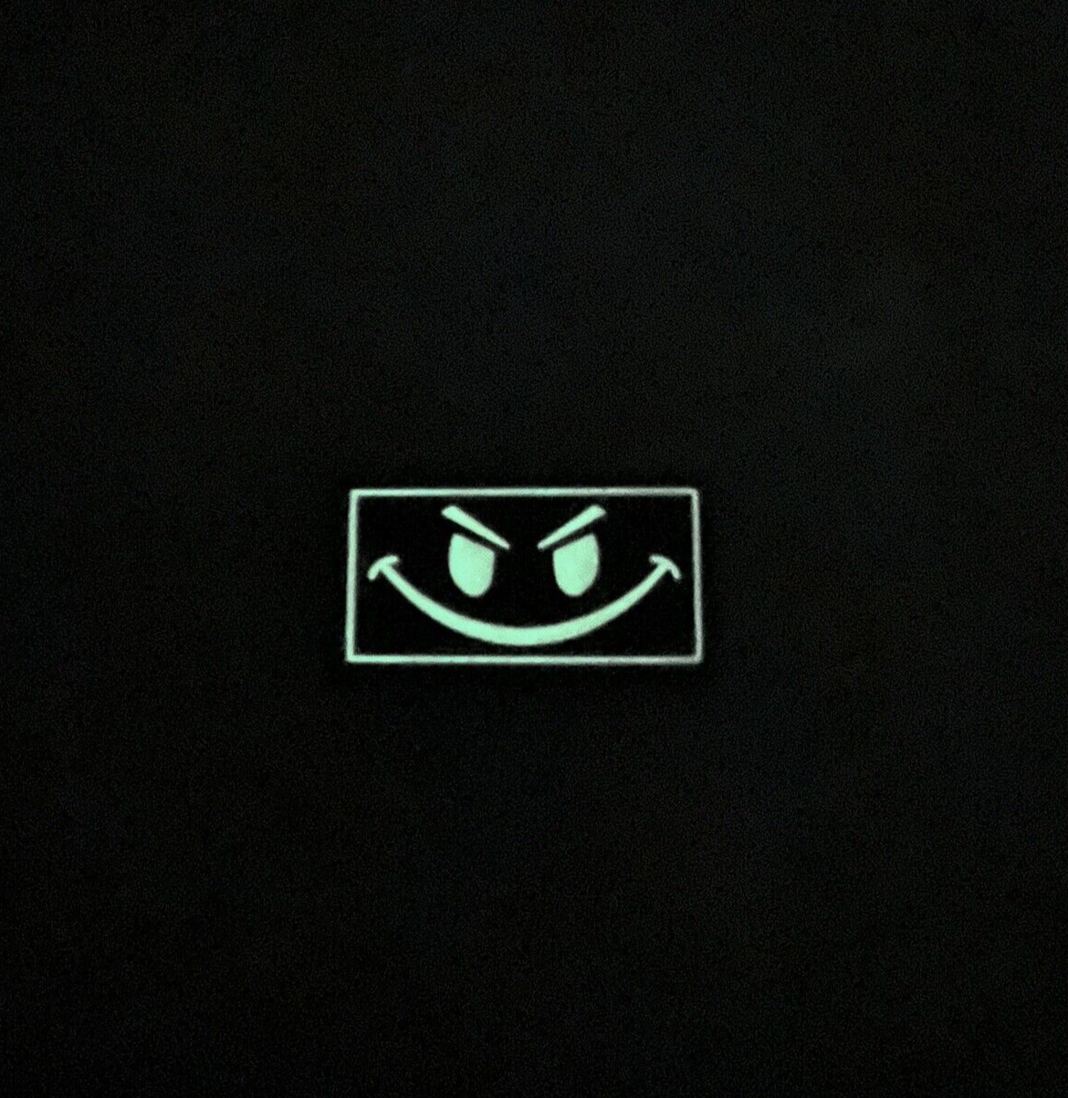 Tactical PVC Patch - Evil Smiley Face Patch - Glow in Dark Morale Funny Patch