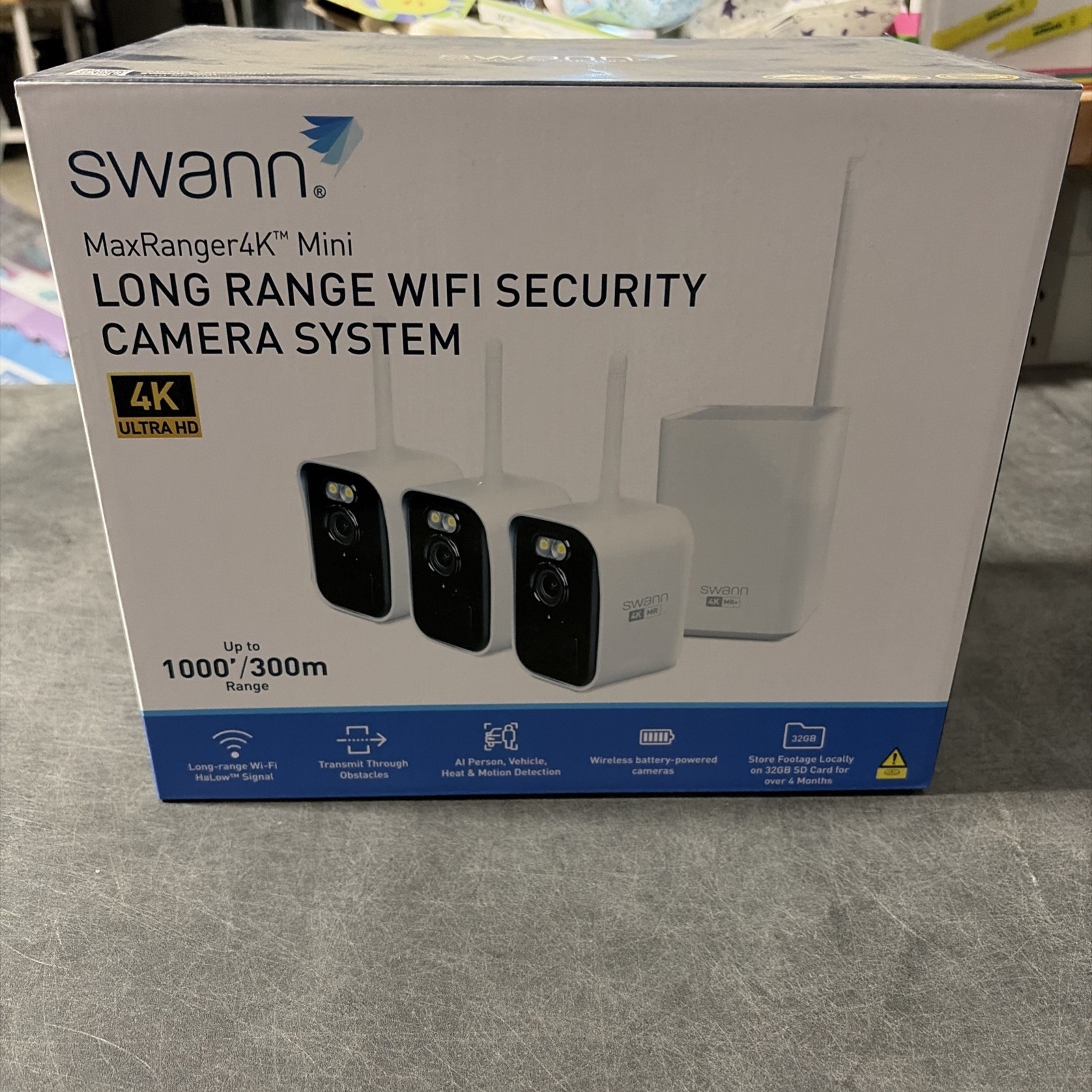 Swann MaxRanger4K Mini Wireless NVR Security System • 3-Pack NEW