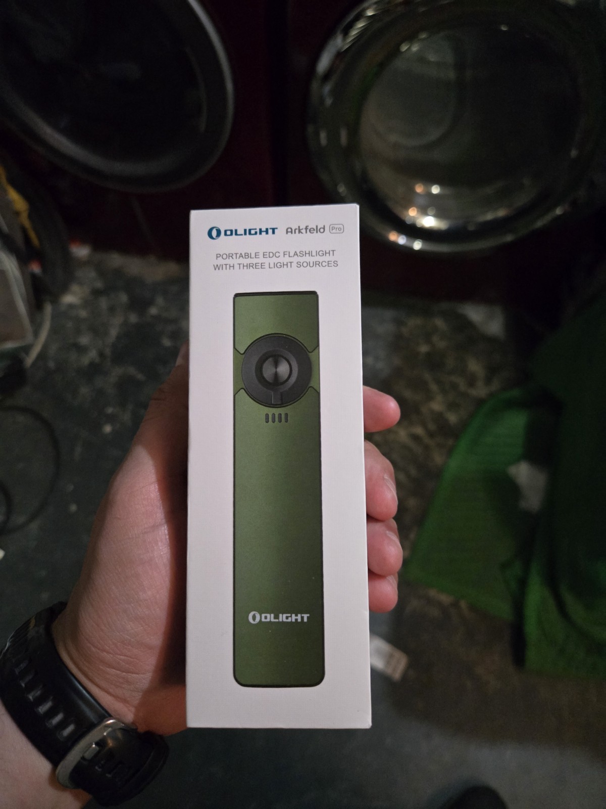Olight Arkfeld Pro Rechargeable EDC Flat Flashlight OD Green