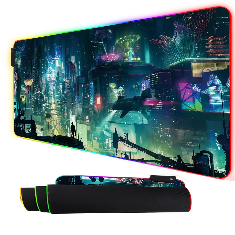 Imegny RGB Mouse Pad, XXL LED Gaming Mouse Mat Heavy Duty Anty Slip 35.4 * 15...
