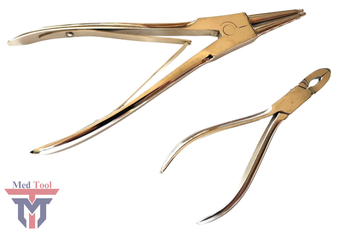 Body Piercing Tools Ring Opening Pliers 8" & Closing Pliers Forceps 5.5"