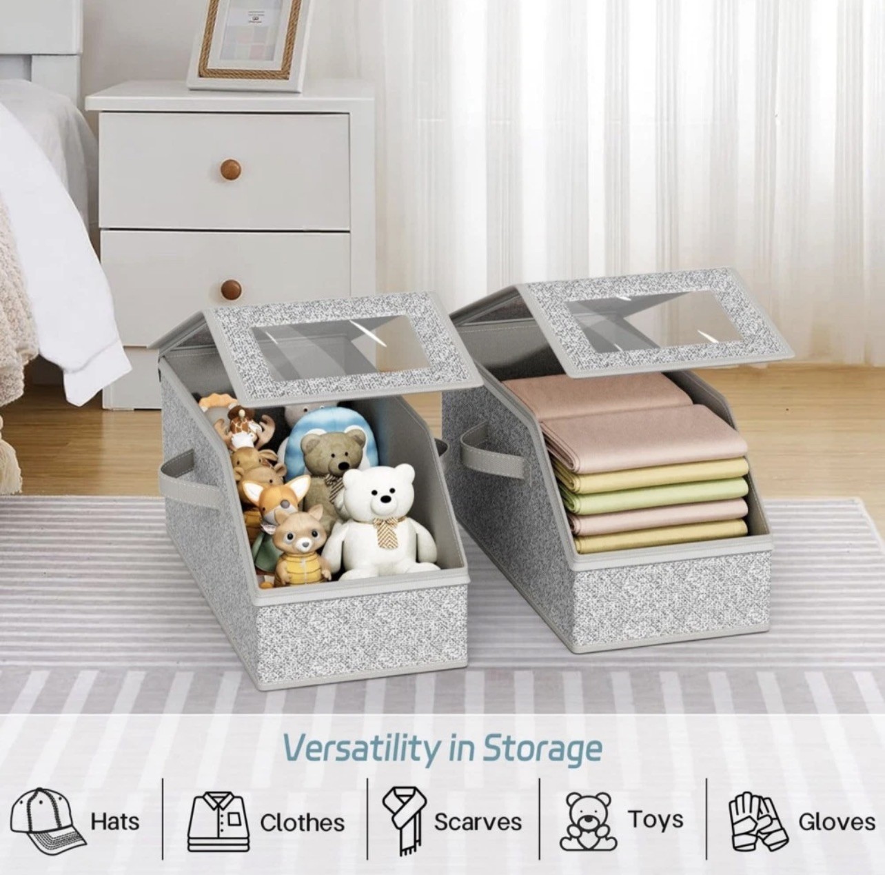 Hat Organizer for Baseball Caps Holder, Stackable Hat Storage Box Case with Lids