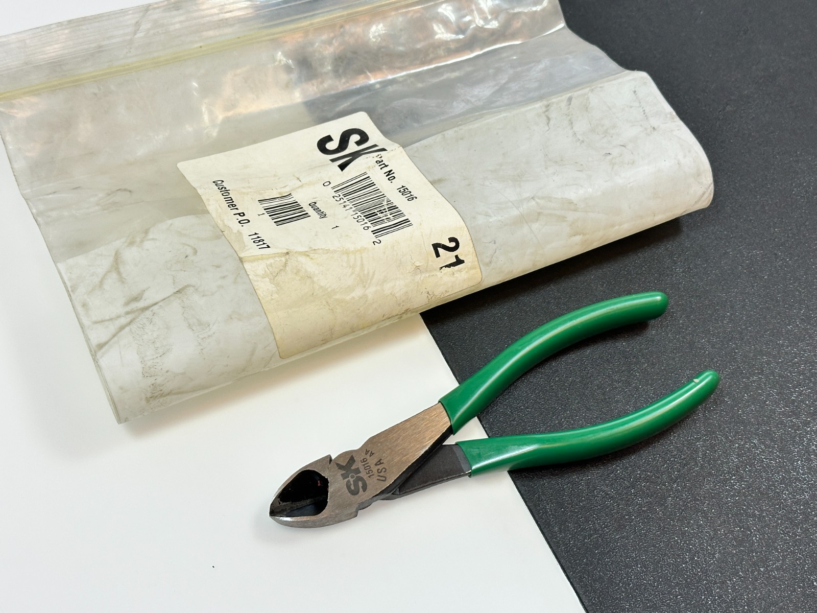 🇺🇸 SK Tools USA (NOS NEW) 15016 6" Diagonal Cutting Cutter Green Grip Pilers