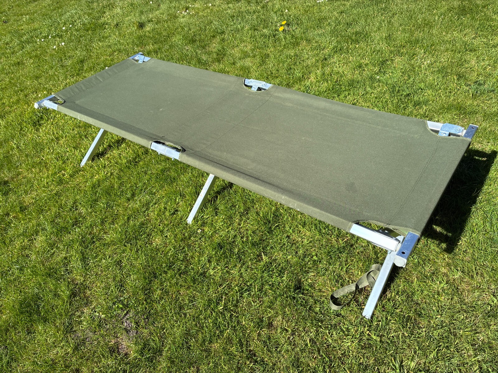 British Army Issue Folding  Cotbed complete with Zipped Carry Bag.